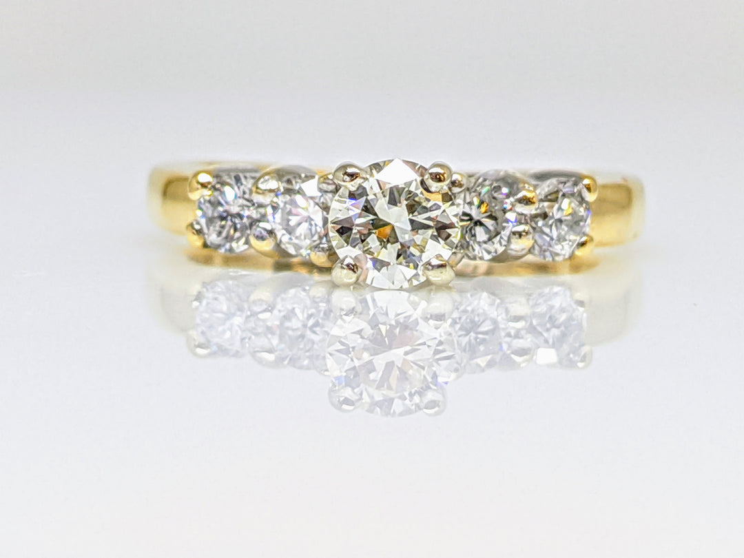 14K .68 CARAT TOTAL WEIGHT VS1 I DIAMOND ROUND (5) ESTATE RING 3.8 GRAMS
