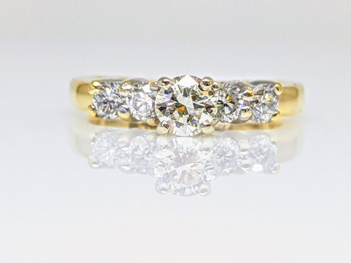 14K .68 CARAT TOTAL WEIGHT VS1 I DIAMOND ROUND (5) ESTATE RING 3.8 GRAMS