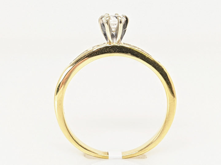 14K .41 CARAT TOTAL WEIGHT SI1 F DIAMOND ROUND (7) ESTATE RING 3.3 GRAMS