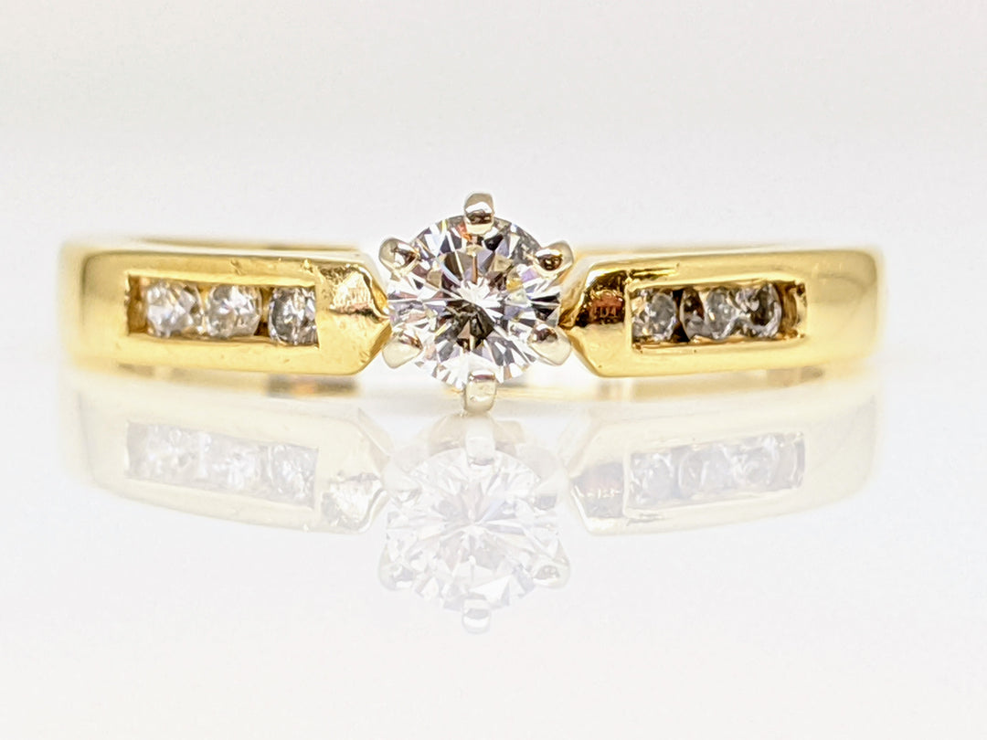 14K .43 CARAT TOTAL WEIGHT SI2 H DIAMOND ROUND (7) ESTATE RING 3.1 GRAMS