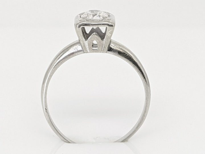14K WHITE .43 CARAT TOTAL I2 H DIAMOND ROUND SQUARE HEAD SOLITAIRE ESTATE RING 2.2 GRAMS