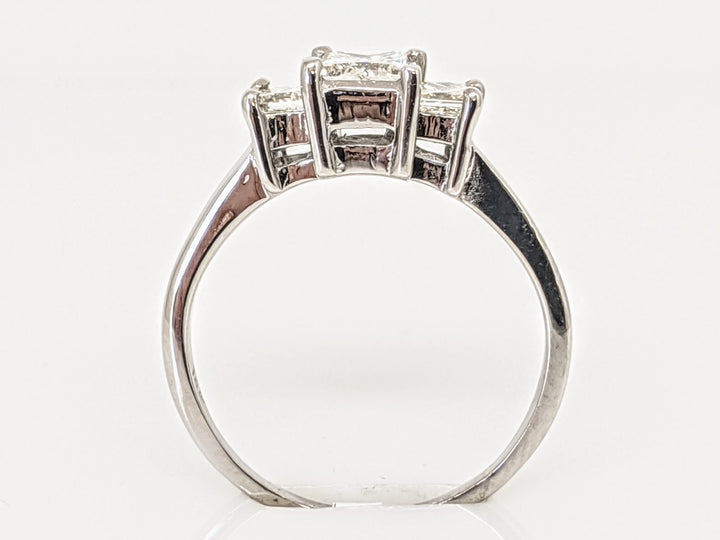 18K WHITE .82 CARAT TOTAL WEIGHT SI2 H DIAMOND PRINCESS CUT (3) ESTATE TRINITY RING 3.1 GRAMS