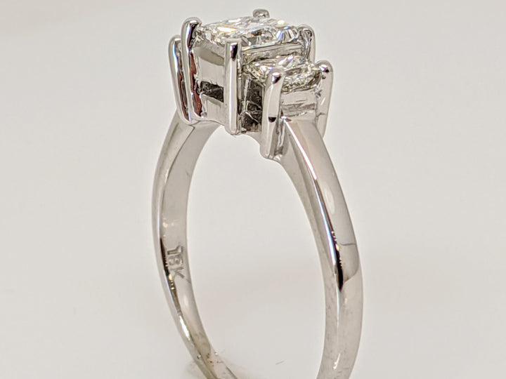 18K WHITE .82 CARAT TOTAL WEIGHT SI2 H DIAMOND PRINCESS CUT (3) ESTATE TRINITY RING 3.1 GRAMS