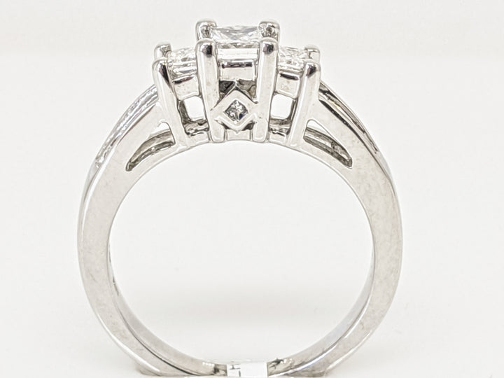 14K WHITE .75 CARAT TOTAL WEIGHT I1 G DIAMOND PRINCESS CUT (13) TRINITY ESTATE RING 3.3 GRAMS