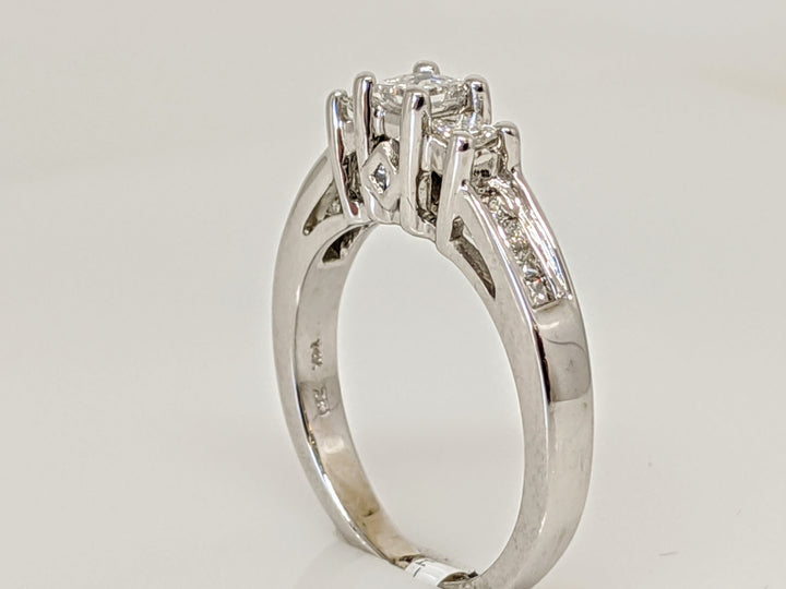 14K WHITE .75 CARAT TOTAL WEIGHT I1 G DIAMOND PRINCESS CUT (13) TRINITY ESTATE RING 3.3 GRAMS