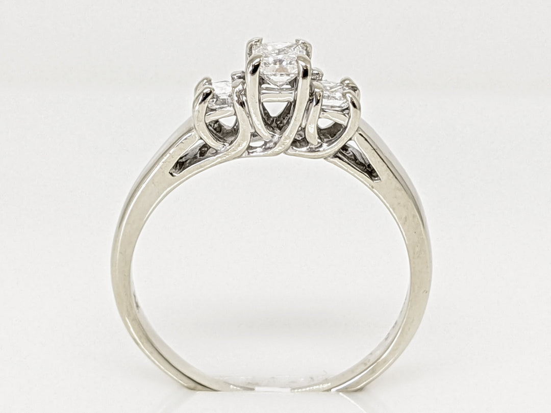 14K WHITE .44 CARAT TOTAL WEIGHT SI2 G DIAMOND ROUND (3) TRINITY ESTATE RING 2.7 GRAMS