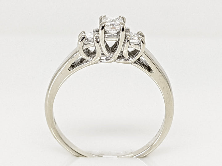 14K WHITE .44 CARAT TOTAL WEIGHT SI2 G DIAMOND ROUND (3) TRINITY ESTATE RING 2.7 GRAMS
