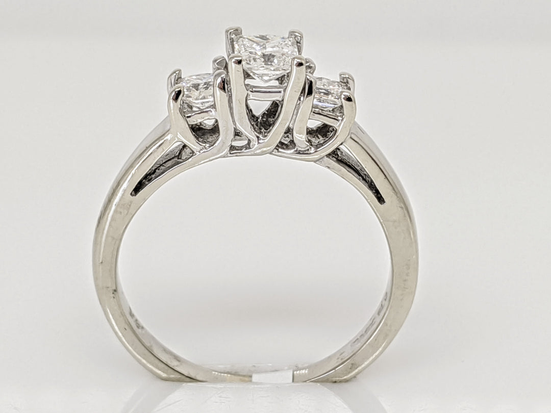 14K WHITE .43 CARAT TOTAL WEIGHT I1 F DIAMOND PRINCESS CUT (3) TRINITY ESTATE RING 2.5G