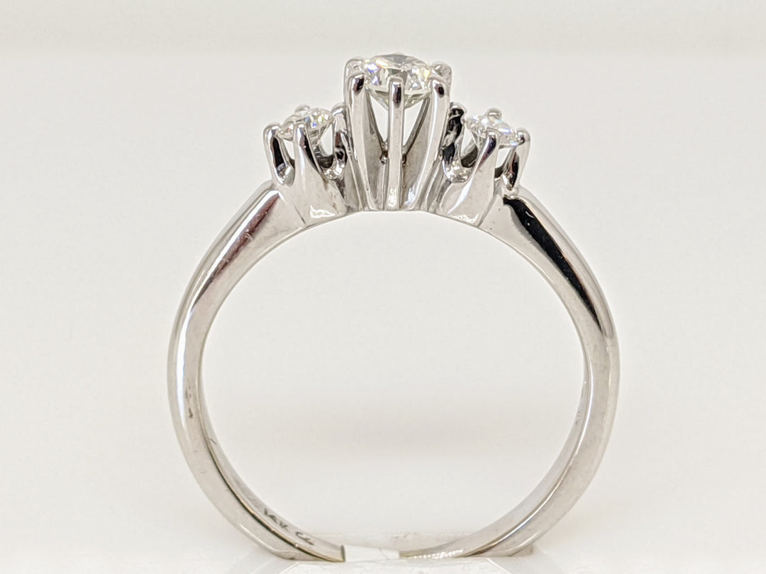 14K WHITE .30 CARAT TOTAL WEIGHT SI2 H DIAMOND ROUND (3) TRINITY ESTATE RING 2.2 GRAMS