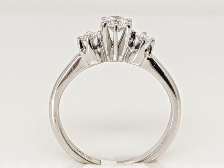 14K WHITE .30 CARAT TOTAL WEIGHT SI2 H DIAMOND ROUND (3) TRINITY ESTATE RING 2.2 GRAMS