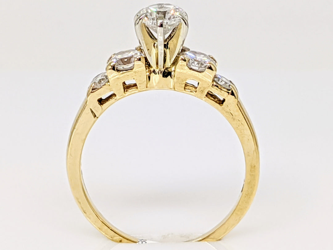 14K .66 CARAT TOTAL WEIGHT SI1 H DIAMOND ROUND (5) ESTATE RING 2.7 GRAMS