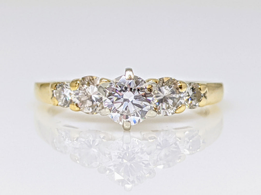 14K .66 CARAT TOTAL WEIGHT SI1 H DIAMOND ROUND (5) ESTATE RING 2.7 GRAMS