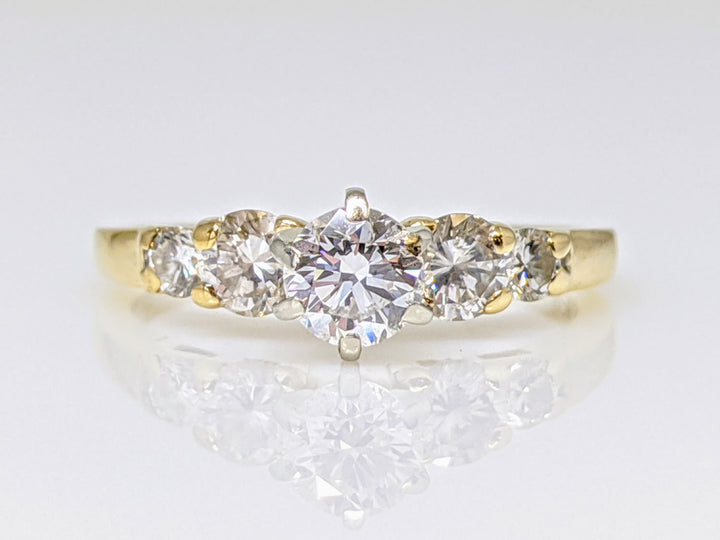 14K .66 CARAT TOTAL WEIGHT SI1 H DIAMOND ROUND (5) ESTATE RING 2.7 GRAMS