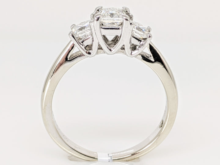 14K WHITE .80 CARAT TOTAL WEIGHT VS1 G DIAMOND PRINCESS CUT (3) TRINITY ESTATE RING