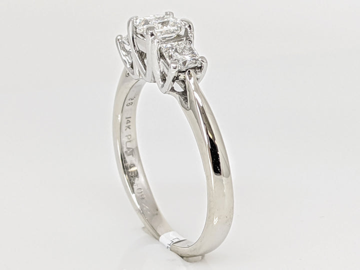 14K WHITE .80 CARAT TOTAL WEIGHT VS1 G DIAMOND PRINCESS CUT (3) TRINITY ESTATE RING