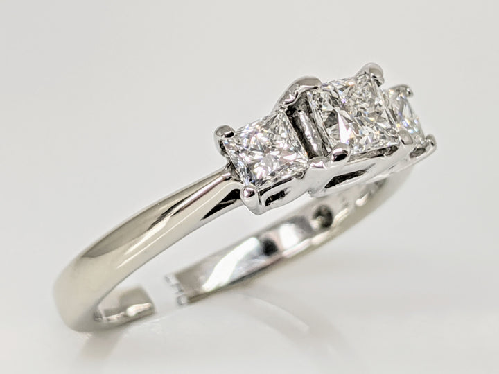 14K WHITE .80 CARAT TOTAL WEIGHT VS1 G DIAMOND PRINCESS CUT (3) TRINITY ESTATE RING