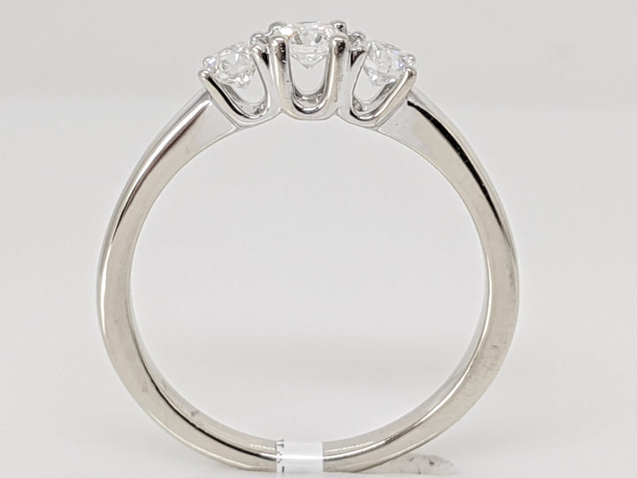 18K WHITE .48 CARAT TOTAL WEIGHT SI2 G DIAMOND ROUND (3) FOREVER MARK TRINITY ESTATE 3.3 GRAMS