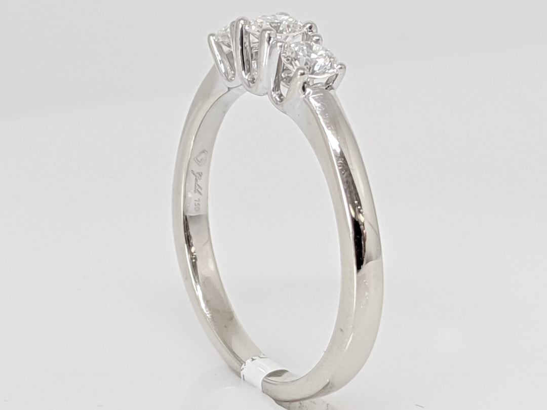 18K WHITE .48 CARAT TOTAL WEIGHT SI2 G DIAMOND ROUND (3) FOREVER MARK TRINITY ESTATE 3.3 GRAMS