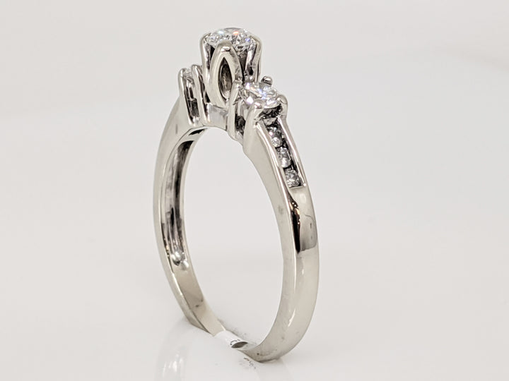 14K WHITE .51 CARAT TOTAL WEIGHT I1 G DIAMOND ROUND (9) TRINITY ESTATE RING 2.7 GRAMS