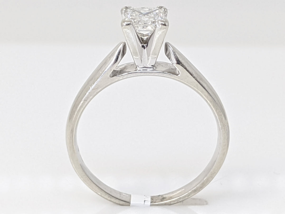 14K WHITE .54 CARAT TOTAL SI2 I DIAMOND PRINCESS CUT SOLITAIRE ESTATE RING 3.7 GRAMS