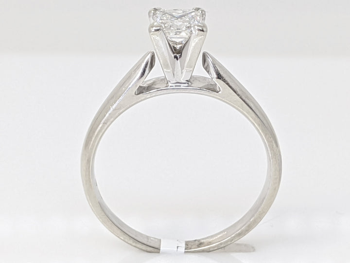 14K WHITE .54 CARAT TOTAL SI2 I DIAMOND PRINCESS CUT SOLITAIRE ESTATE RING 3.7 GRAMS