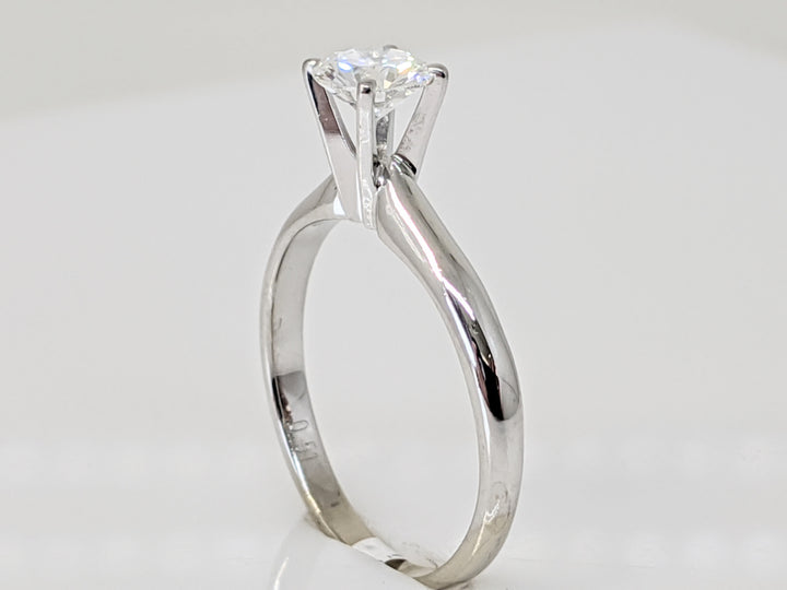 14K WHITE .48 CARAT TOTAL I1 G DIAMOND ROUND SOLITAIRE ESTATE RING 2.1 GRAMS