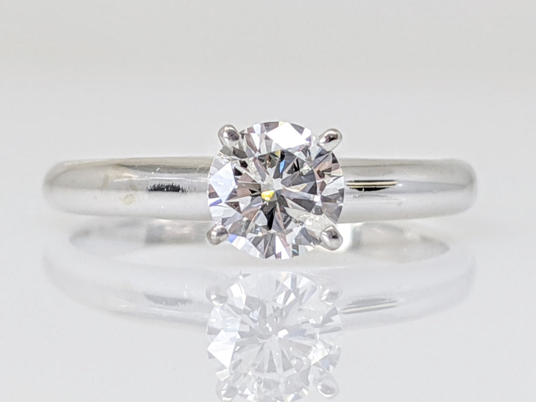 14K WHITE .48 CARAT TOTAL I1 G DIAMOND ROUND SOLITAIRE ESTATE RING 2.1 GRAMS