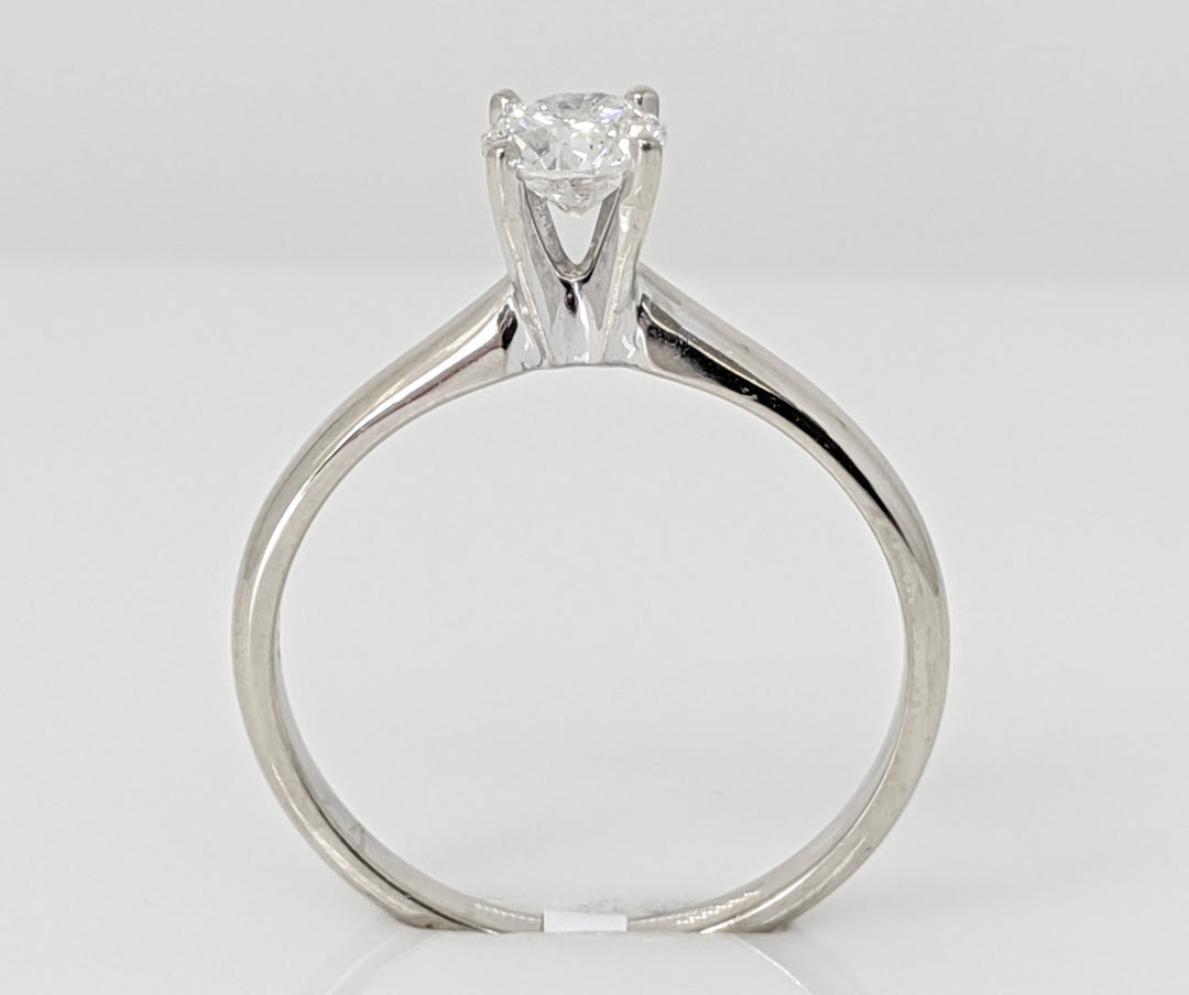 14K WHITE .50 CARAT TOTAL I1 G DIAMOND ROUND SOLITARE ESTATE RING 2.2 GRAMS