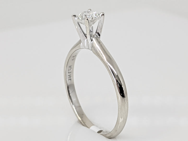14K WHITE .50 CARAT TOTAL I1 G DIAMOND ROUND SOLITARE ESTATE RING 2.2 GRAMS