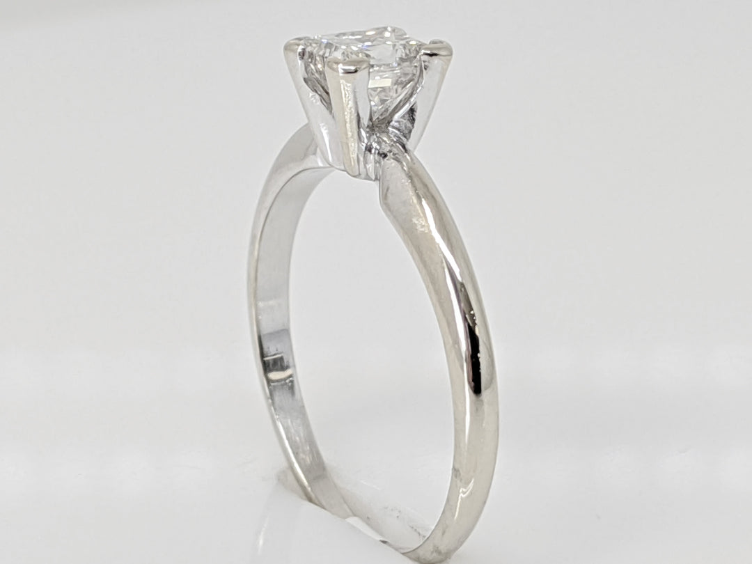 14K WHITE .47 CARAT TOTAL SI2 I DIAMOND PRINCESS CUT SOLITAIRE ESTATE RING 1.7 GRAMS