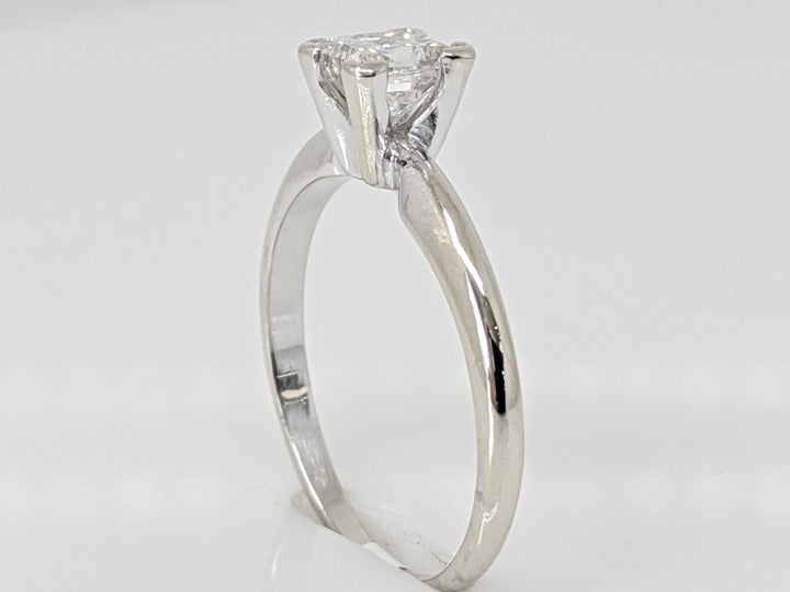 14K WHITE .47 CARAT TOTAL SI2 I DIAMOND PRINCESS CUT SOLITAIRE ESTATE RING 1.7 GRAMS