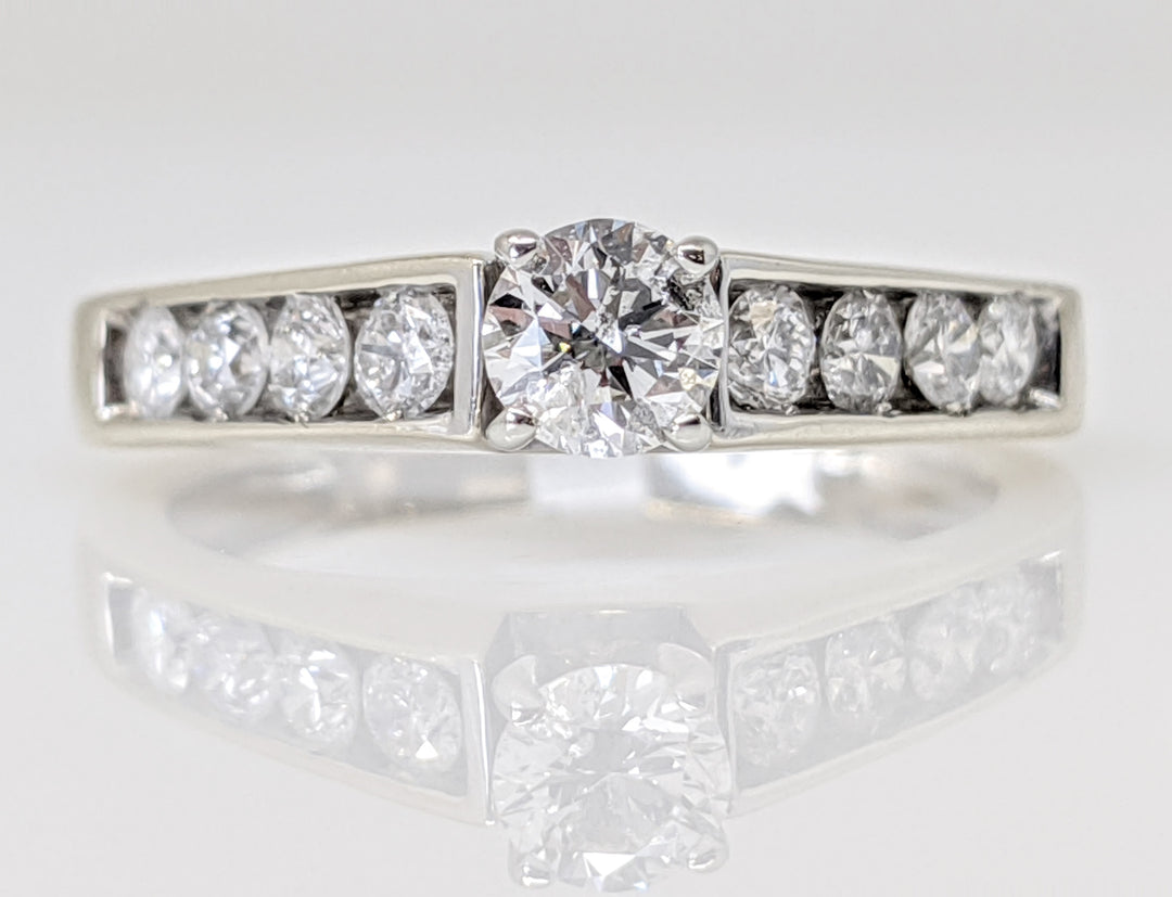 14K WHITE .64 CARAT TOTAL WEIGHT I1 H DIAMOND ROUND (9) ESTATE RING 2.8 GRAMS