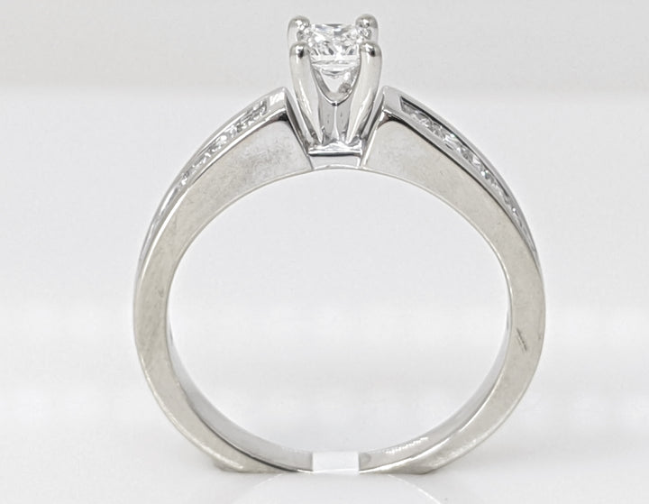 14K WHITE .68 CARAT TOTAL WEIGHT I1 F DIAMOND PRINCESS CUT (13) ESTATE RING 3.4 GRAMS