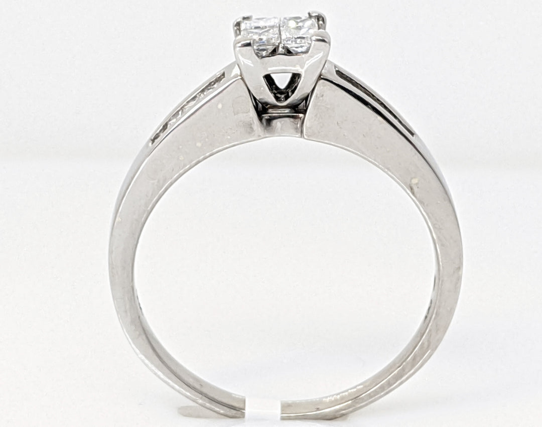 14K WHITE .72 CARAT TOTAL WEIGHT I1 I DIAMOND PRINCESS CUT (12) TENSION ESTATE RING 4.7 GRAMS