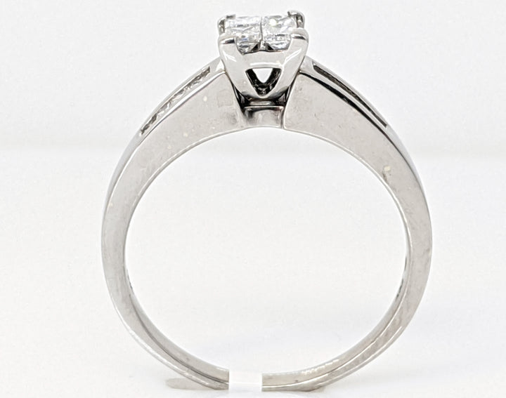 14K WHITE .72 CARAT TOTAL WEIGHT I1 I DIAMOND PRINCESS CUT (12) TENSION ESTATE RING 4.7 GRAMS