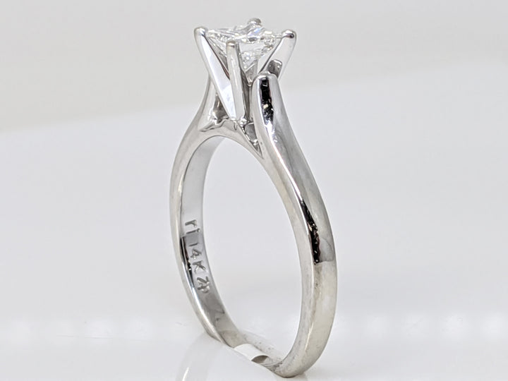 14K WHITE .38 CARAT TOTAL SI2 E DIAMOND PRINCESS CUT SOLITAIRE ESTATE RING 3.0 GRAMS