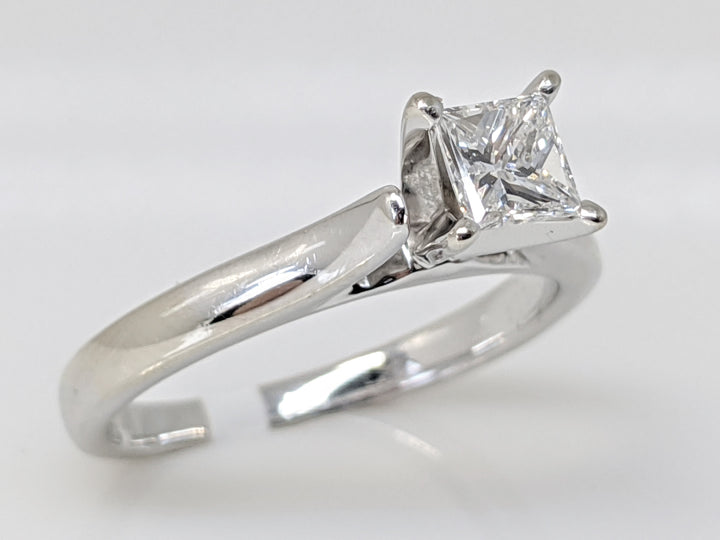 14K WHITE .38 CARAT TOTAL SI2 E DIAMOND PRINCESS CUT SOLITAIRE ESTATE RING 3.0 GRAMS