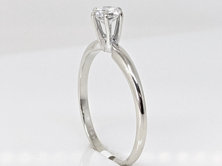 14K WHITE .37 CARAT TOTAL SI1 I DIAMOND ROUND SOLITAIRE ESTATE RING 1.8 GRAMS