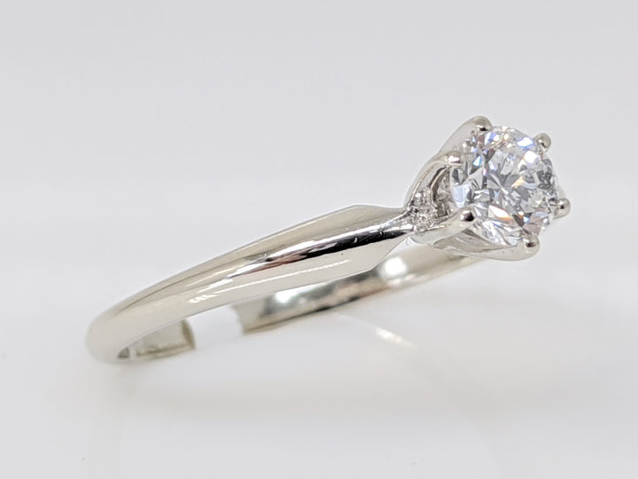 14K WHITE .37 CARAT TOTAL SI1 I DIAMOND ROUND SOLITAIRE ESTATE RING 1.8 GRAMS