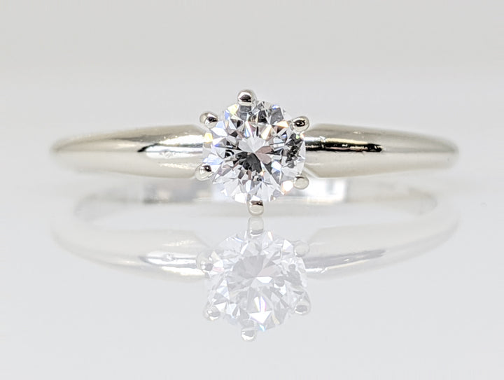 14K WHITE .37 CARAT TOTAL SI1 I DIAMOND ROUND SOLITAIRE ESTATE RING 1.8 GRAMS