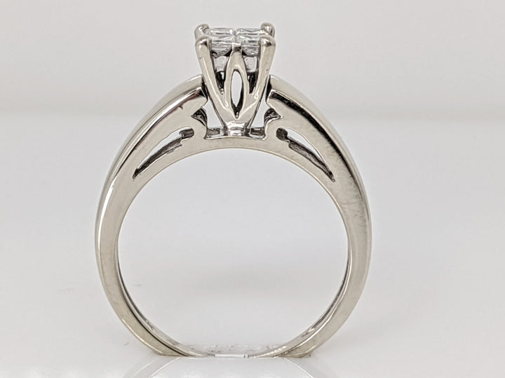 14K WHITE .36 CARAT TOTAL WEIGHT SI1 G DIAMOND PRINCESS CUT (4) ESTATE RING 2.9 GRAMS