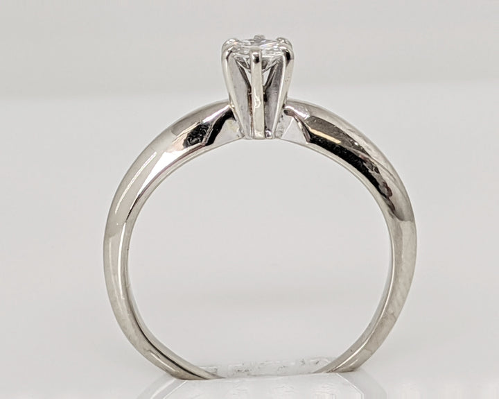14K WHITE .20 CARAT TOTAL I1 H DIAMOND ROUND SOLITARE ESTATE RING 1.9 GRAMS