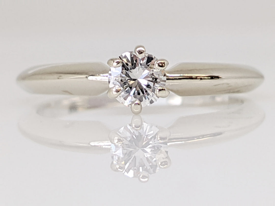 14K WHITE .20 CARAT TOTAL I1 H DIAMOND ROUND SOLITARE ESTATE RING 1.9 GRAMS