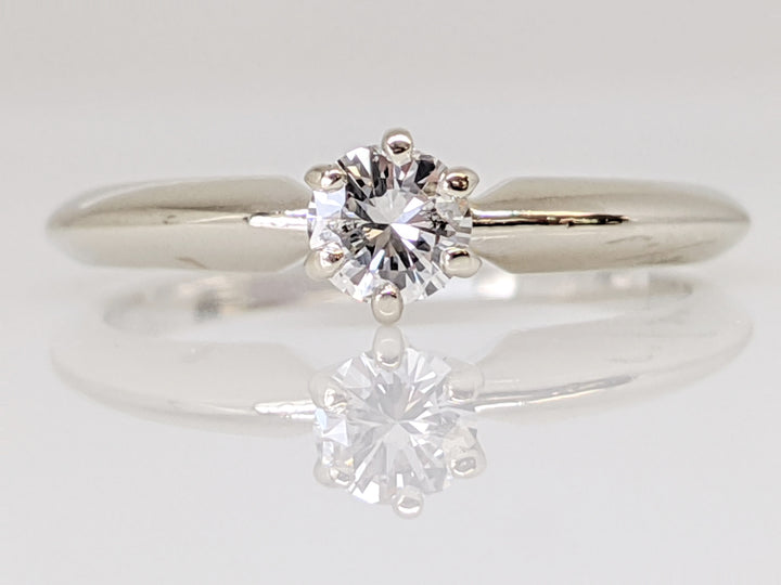 14K WHITE .20 CARAT TOTAL I1 H DIAMOND ROUND SOLITARE ESTATE RING 1.9 GRAMS