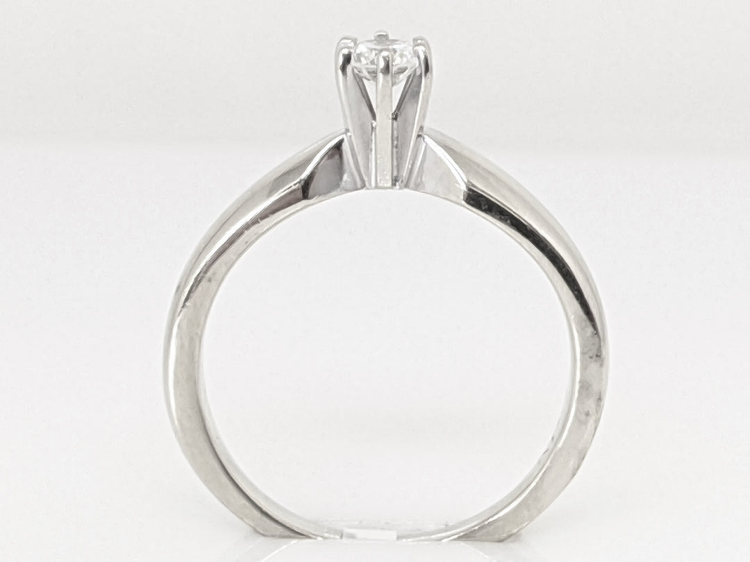 14K WHITE .15 CARAT TOTAL SI1 J DIAMOND ROUND SOLITAIRE ESTATE RING 2.9 GRAMS