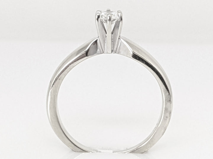 14K WHITE .15 CARAT TOTAL SI1 J DIAMOND ROUND SOLITAIRE ESTATE RING 2.9 GRAMS