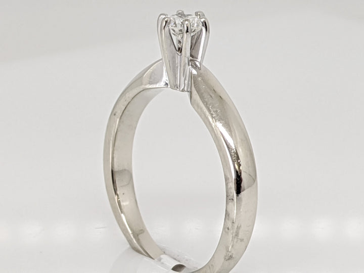 14K WHITE .15 CARAT TOTAL SI1 J DIAMOND ROUND SOLITAIRE ESTATE RING 2.9 GRAMS