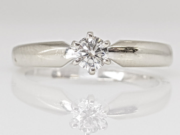 14K WHITE .15 CARAT TOTAL SI1 J DIAMOND ROUND SOLITAIRE ESTATE RING 2.9 GRAMS