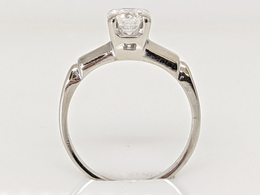14K WHITE .62 CARAT TOTAL VS1 G DIAMOND ROUND SOLITAIRE ESTATE RING 2.4 GRAMS