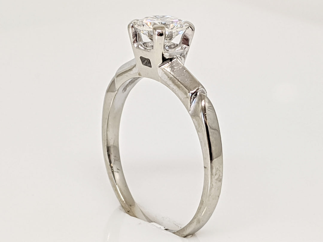 14K WHITE .62 CARAT TOTAL VS1 G DIAMOND ROUND SOLITAIRE ESTATE RING 2.4 GRAMS